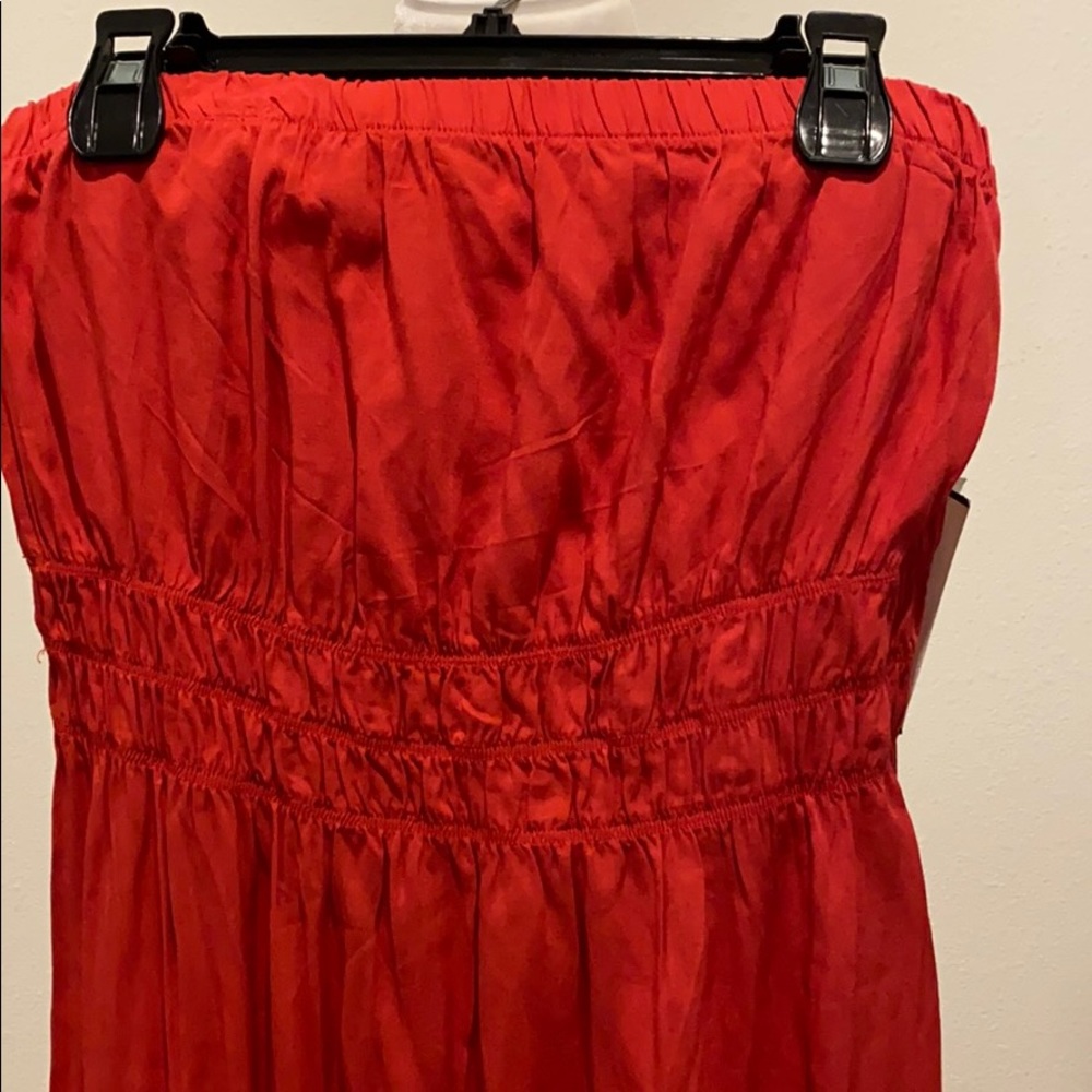 NWT soft red color high/low halter dress - Picture 3 of 3